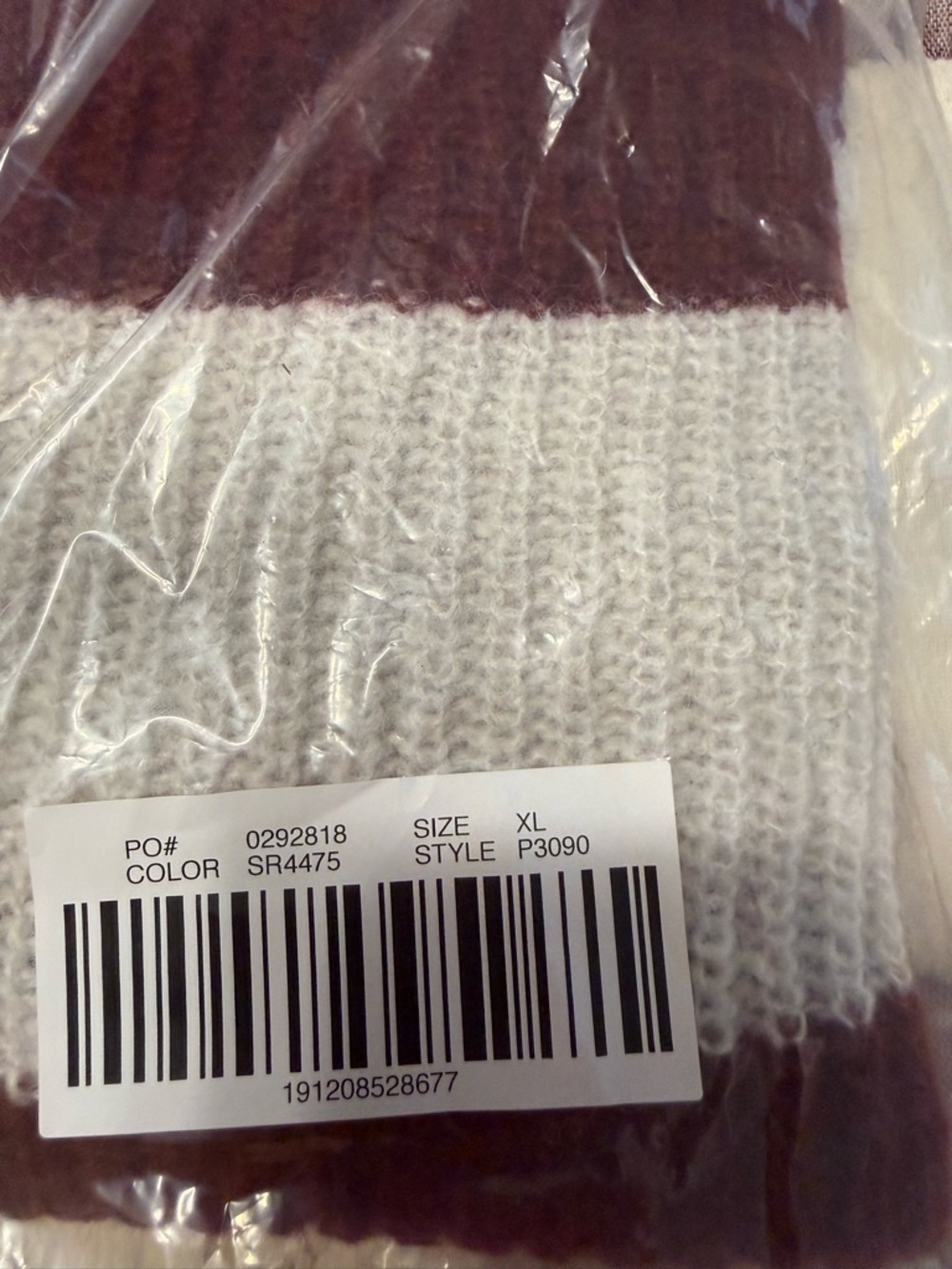 Madewell Rosario Stripe Alpaca Blend Sweater NWT XL Burgundy & Heather Cloud - Picture 9 of 10